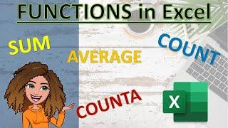 Excel for Beginners: FUNCTIONS - SUM, AVERAGE, COUNT and COUNTA