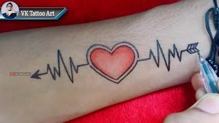 How to make Temporary Heart and Arrow tattoo at home | homemade tattoo | DIY tattoo | tatu