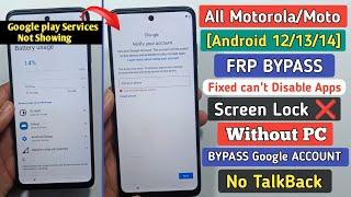 All Motorola/Moto [Android 12/13/14] FRP Bypass | Fix YouTube Update | FIXED CAN'T DISABLE APPS