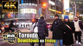 Downtown Toronto walk January 2024 (4k walking video)