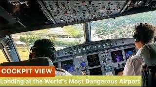 Heart-Stopping Airbus A319 Cockpit View : Landing at the World's Most Dangerous Airport - Paro!!!!!