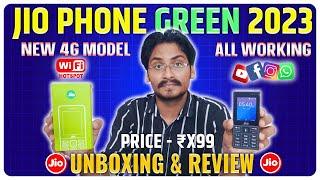 Jio Phone Green 2023 New 4G Model Unboxing & Review | Price & Features | WhatsApp & YouTube Work