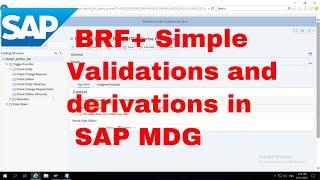 Validation and derivations in BRF+ in SAP MDG