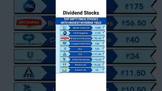 Top Nifty FMCG Stocks With highest Dividend Yield. #dailystocktracker #sharemarket #dividend