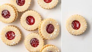 Strawberry Linzer Cookies