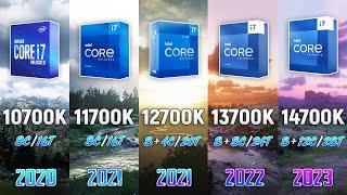 i7 10700K vs i7 11700K vs i7 12700K vs i7 13700K vs i7 14700K - 5 Gen Difference