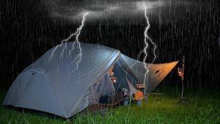 CAMPING IN HEAVY RAIN AND THUNDERSTORMS - HEAVY RAIN SOUND FOR SLEEPING - ASMR