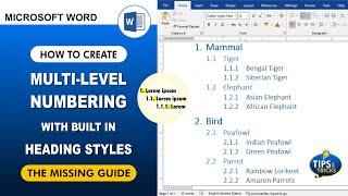 How do I get 1.1 Numbering in Word | Create a multilevel list in Word.