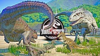 Carnotaurus vs Red Eye I-REX, Cryolophosaurus, Bumpy Dinosaurs Fight  JURASSIC WORLD EVOLUTION