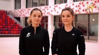 Арина и Дина Аверины в Центре гимнастики олимпийской чемпионки Юлии Барсуковой