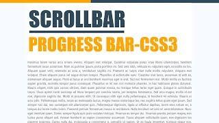 Progress Bar with Scrolling using - HTML CSS JQUERY