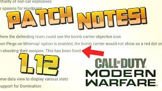 1.12 PATCH NOTES for MODERN WARFARE! (Vacant, Shipment, SND Bomb Glitch, etc) New COD MW Update