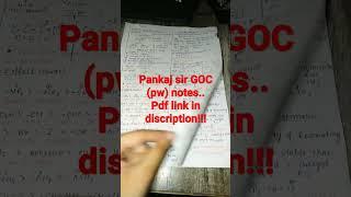 pankaj sir GOC notes... (physics wallah) #iit jee # #neet# pdf link in description......