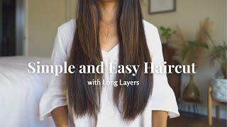 SIMPLE DIY Long Layer Haircut At Home ️