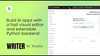 Writer AI Studio - Build AI apps with a fast visual editor and extensible Python backend.