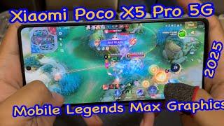 A BIT FRAMING! || Xiaomi Poco X5 Pro 5G 6+2/128GB Mobile Legends Max Graphics Game Test in 2025