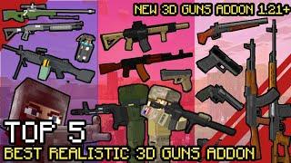 TOP 5 Best Realistic 3D Gun Addon Update for Minecraft Bedrock Edition 1.21+ | Creator Crafter321