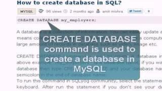 MySQL Tutorial : create database