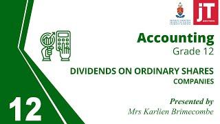 Gr 12 Accounting - Companies - Dividends on ordinary shares