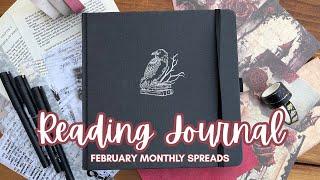 2025 Reading Journal Setup // February Simple Spreads and Art Pages