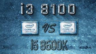 i3 8100 vs i5 8600K Benchmarks | Gaming Tests Review & Comparison