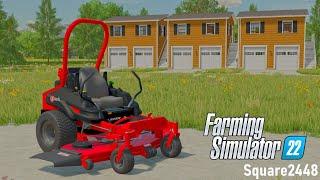NEW Contract! Lawn Care At Townhouses! (Exmark Mower) | FS22 Landscaping