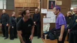 Ninja Grandmaster Masaaki Hatsumi shows advanced Budo Taijutsu