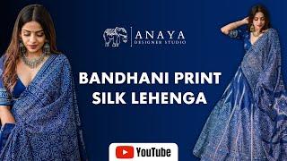 Bandhni Print Blue Color Crop Top Lehenga By Anaya Designer Studio Review