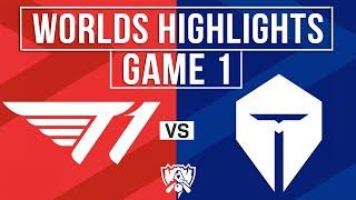 T1 vs TES Highlights Game 1 | Worlds 2024 Quarterfinals | T1 vs TOP Esports