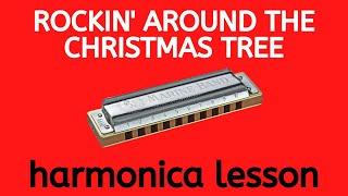 Rockin' Around the Christmas Tree - harmonica lesson play-along with tabs