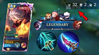 32 KILLS NEW BEST BUILD HAYABUSA TOP GLOBAL‼️(FULL GAMEPLAY) - MOBILE LEGENDS