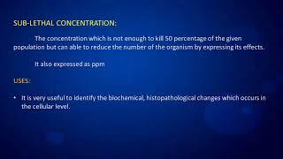 Difference between Lethal and Sub Lethal concentration