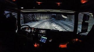 CV Driving Scania S520 - Snowy Nightride to Østby Customs