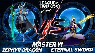 Zephyr Dragon VS Eternal Sword Master Yi ( Skin Comparison ) Wild Rift