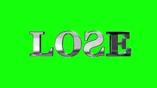 LOSE 3D text green screen loop animation stock footage HD - free Download Stock Footage