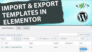 How to Import and Export Templates in Elementor WordPress