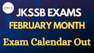 JKSSB EXAMS - FEBRUARY MONTH EXAM CALENDAR OUT