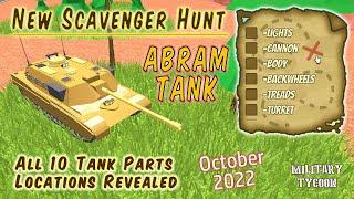 ABRAM TANK | Scavenger Hunt | All Tank Parts Locations Revealed | Military Tycoon Roblox