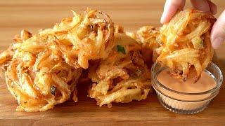 Super Crispy Onion Frying Recipe Tips/ Fried Vegetables/ASMR