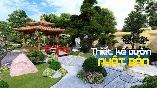 Sân vườn Nhật - CHÒI và Hồ cá Koi tại Hải Phòng | Thiết kế 3D | Lưu Đạt