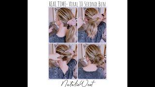 REAL TIME!!!! Step by Step Viral 10 Second Bun Style