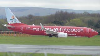 TUI Boeing 737 “Mein Cewe fotobuch” Departs Manchester Airport