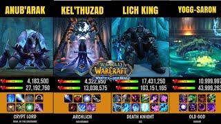 All Raid Bosses World of Warcraft (LICH KING) Abilities, Health, Class
