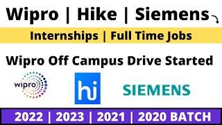 Wipro Off campus Drive 2022 | 2021 | Siemens Hiring  |  Hike Hiring 2023 | How to Apply Salary Role?