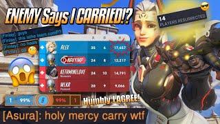 ENEMY Says I CARRIED!?  - Mercy Gameplay & Commentary - Overwatch 2 (Season 13)