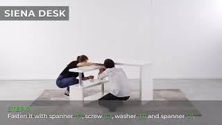 How to assemble the Siena White High Gloss Rotating Computer Desk from Furniturebox UK