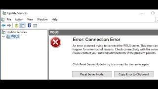 How to Solve WSUS "Error: Connection issue"