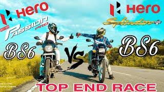 Hero Splendor Plus BS6 VS Passion Pro BS6 | Top End Race | Who Will Wine |  Ashish AKC