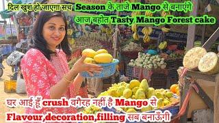 Fresh Mango से बनेगा Flavour ,crush,filling के साथ बहोत tasty Real  Mango Forest cake नया  हैं सीखो