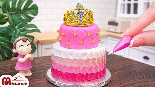 Beautiful Miniature Princess cake Decorating | ASMR Cooking Mini Food